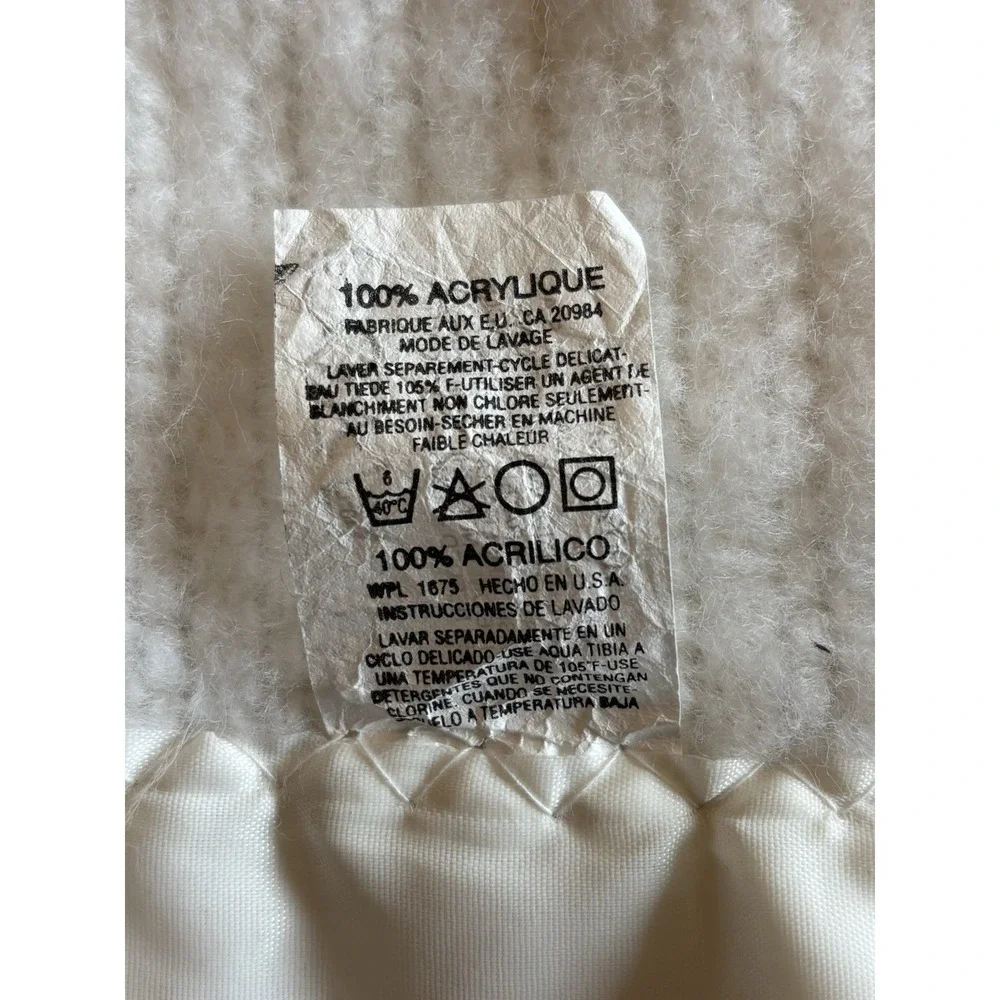 Vintage White Satin Like Trim Baby Blanket 59